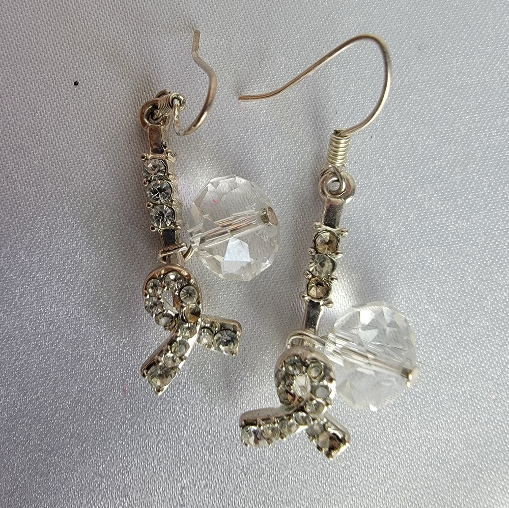 Cubic zirconia dangle earrings